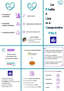 Coeur Inclusion : formation continue et approche inclusive orientée handicap. Ressources livret pliable formation FALC