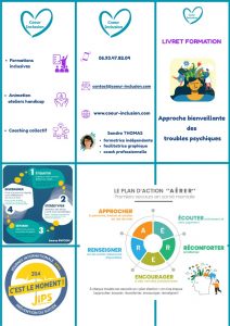 Coeur Inclusion : formation continue et approche inclusive orientée handicap. Ressources livret pliable formation Troubles Psy