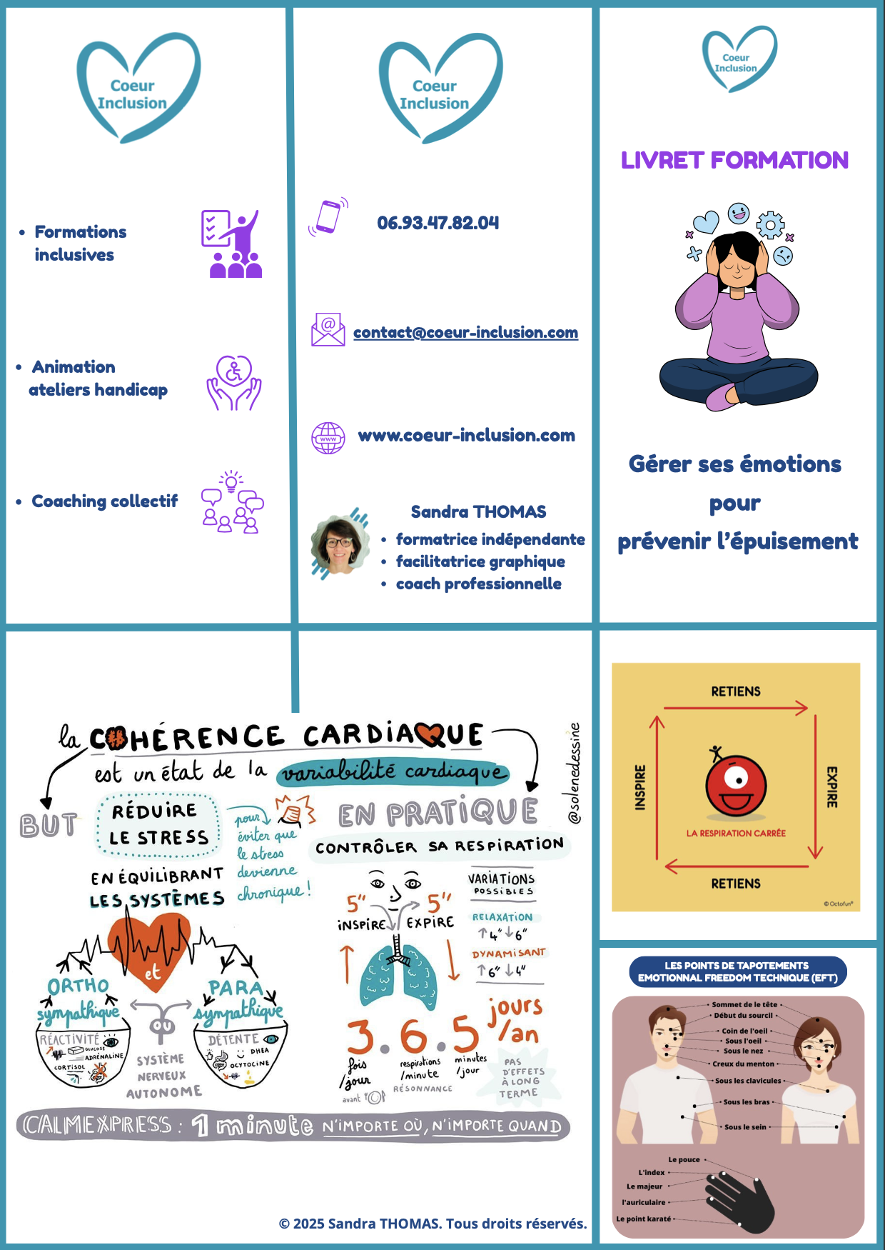 Coeur Inclusion : formation continue et approche inclusive orientée handicap. Ressources livret pliable formation Émotions
